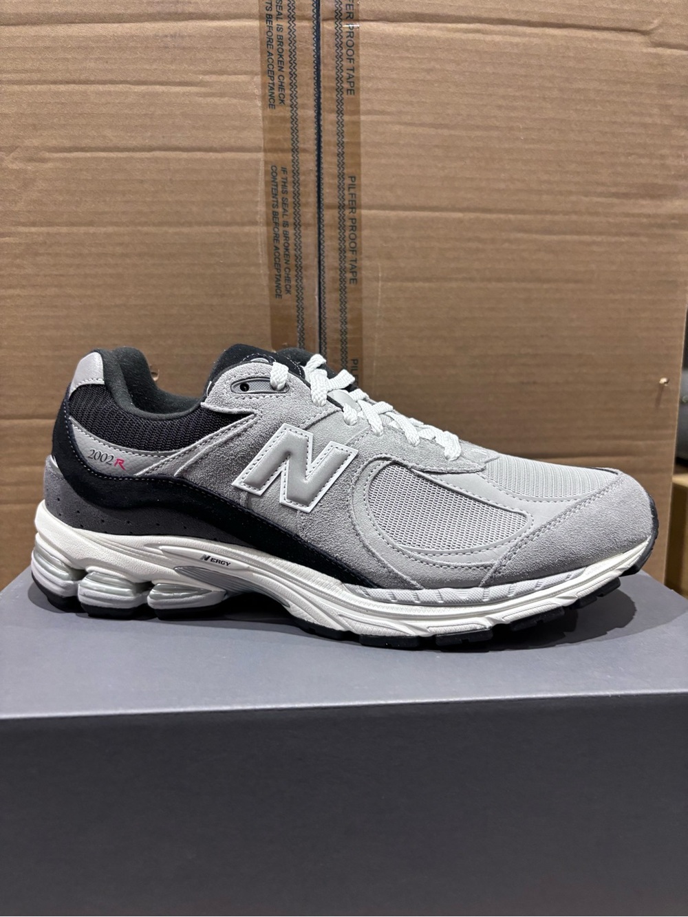 New Balance Grey and Black 2002R Athletic Sneaker